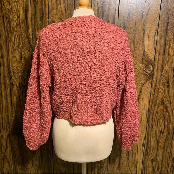 Forever 21 Rose Pink Popcorn Knit Cardigan Sweater - Picture 8 of 10